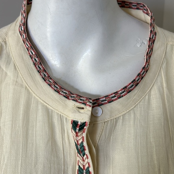 Marie Louise de Monterey Braid Blouse in Antique Embroidered Shirt Sz 10 NEW - Picture 3 of 15